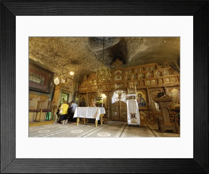Framed Print : Namaesti monastery church, built into the rock, Namaesti, near Campulung Muscel Framed Print : Namaesti monastery church, built into the rock, Namaesti, near Campulung Muscel