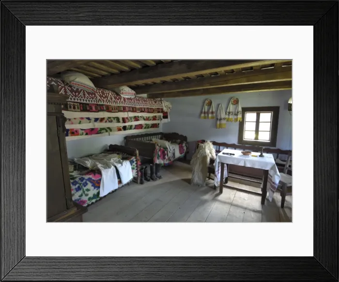 Framed Print : Interior of peasant homestead from Maramures, Astra Museum of Traditional Folk Civilization Framed Print : Interior of peasant homestead from Maramures, Astra Museum of Traditional Folk Civilization