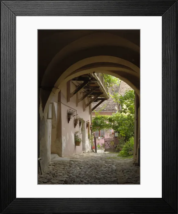 Framed Print : Alleyway, Sighisoara, Transylvania, Romania, Europe Framed Print : Alleyway, Sighisoara, Transylvania, Romania, Europe