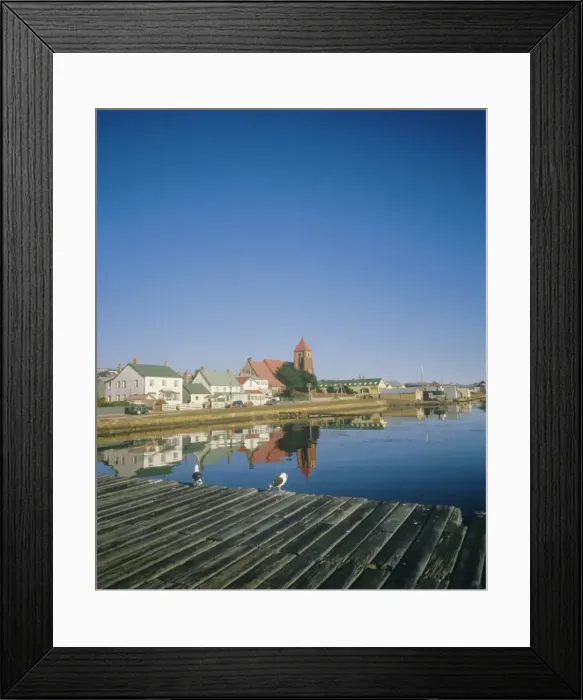 Framed Print : Church and waterfront at Stanley, Falkland Islands, South Atlantic Framed Print : Church and waterfront at Stanley, Falkland Islands, South Atlantic