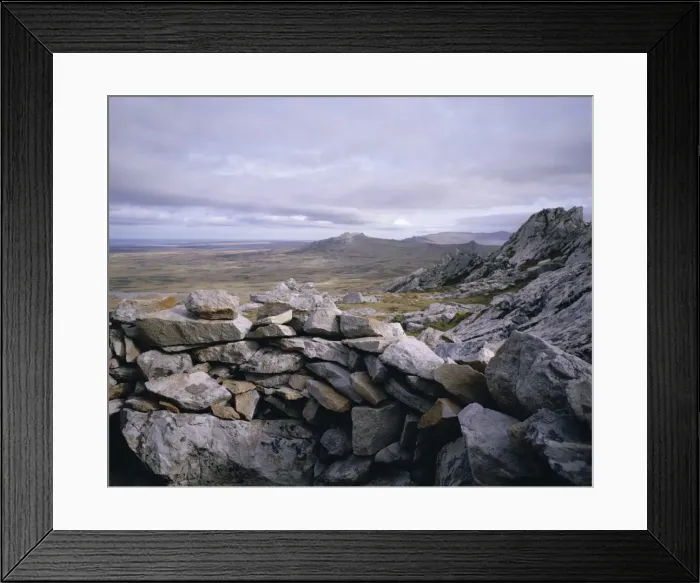Framed Print : Argentinian fortification and Mount Tumbledown, Falkland Islands, South America Framed Print : Argentinian fortification and Mount Tumbledown, Falkland Islands, South America