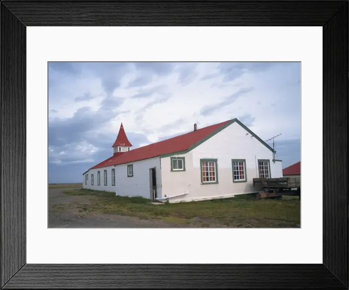 Framed Print : The Community Centre in the settlement of Goose Green, on the Falkland Islands Framed Print : The Community Centre in the settlement of Goose Green, on the Falkland Islands
