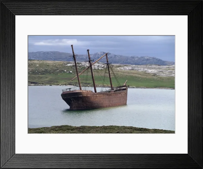 Framed Print : The wreck of the Lady Elizabeth, Stanley, East Falkland, Falkland Islands Framed Print : The wreck of the Lady Elizabeth, Stanley, East Falkland, Falkland Islands