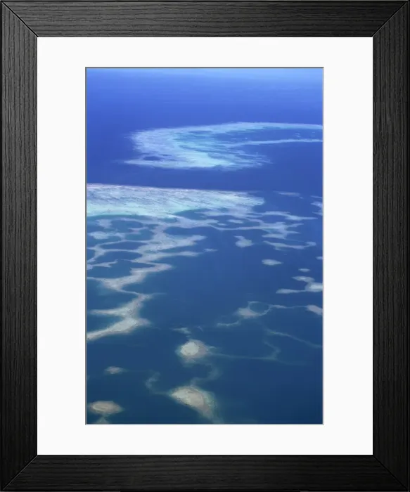 Framed Print : Aerial of offshore reef systems in Fiji, Pacific Islands, Pacific Framed Print : Aerial of offshore reef systems in Fiji, Pacific Islands, Pacific