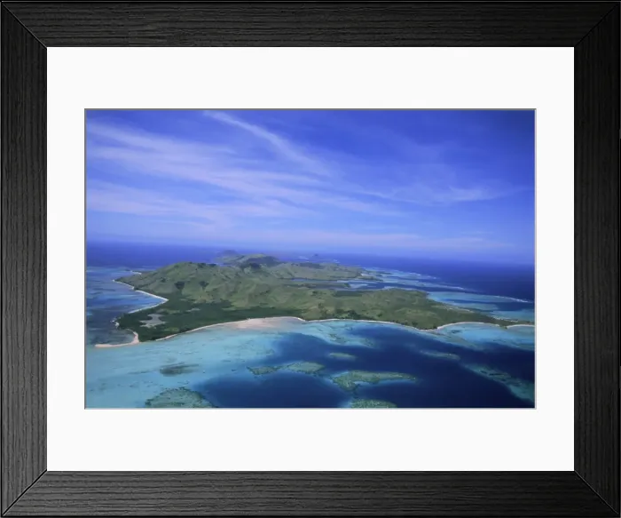 Framed Print : Aerial view of Yasawa Island, one of the driest parts of Fiji, Yasawa group Framed Print : Aerial view of Yasawa Island, one of the driest parts of Fiji, Yasawa group