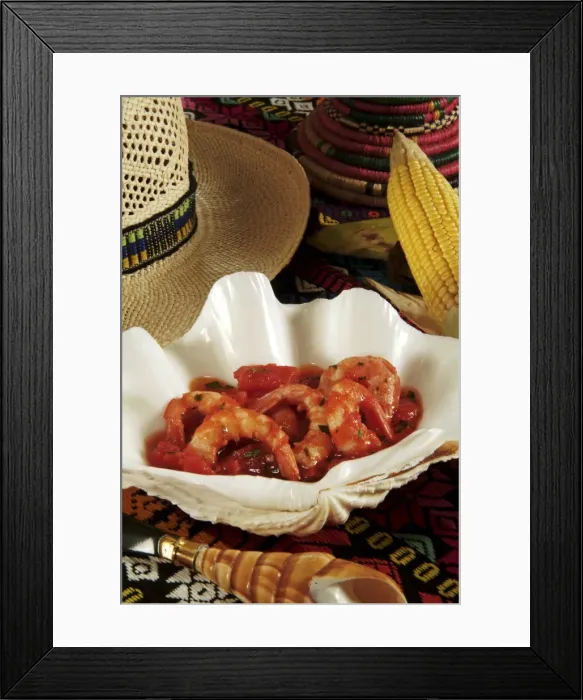 Framed Print : Enchilada de camarones, Caribbean food, Central America Framed Print : Enchilada de camarones, Caribbean food, Central America