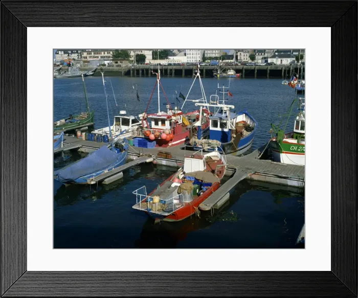 Framed Print : Fishing boats in the harbour, Cherbourg, Normandy, France, Europe Framed Print : Fishing boats in the harbour, Cherbourg, Normandy, France, Europe