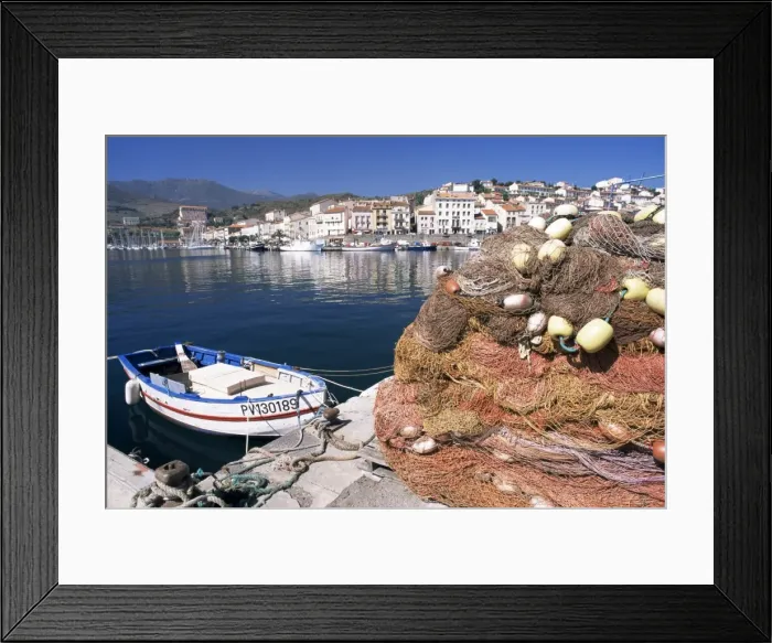 Framed Print : Fishing nets, Port Vendres, Catalan coast, Roussillon, France, Europe Framed Print : Fishing nets, Port Vendres, Catalan coast, Roussillon, France, Europe