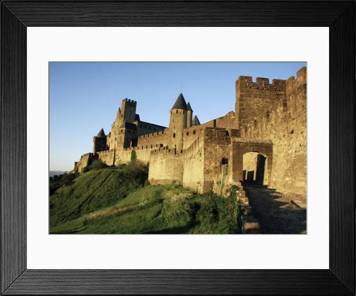 Framed Print : Porte d Aude, entrance to walled and turreted fortress of Cite, Carcassonne Framed Print : Porte d Aude, entrance to walled and turreted fortress of Cite, Carcassonne