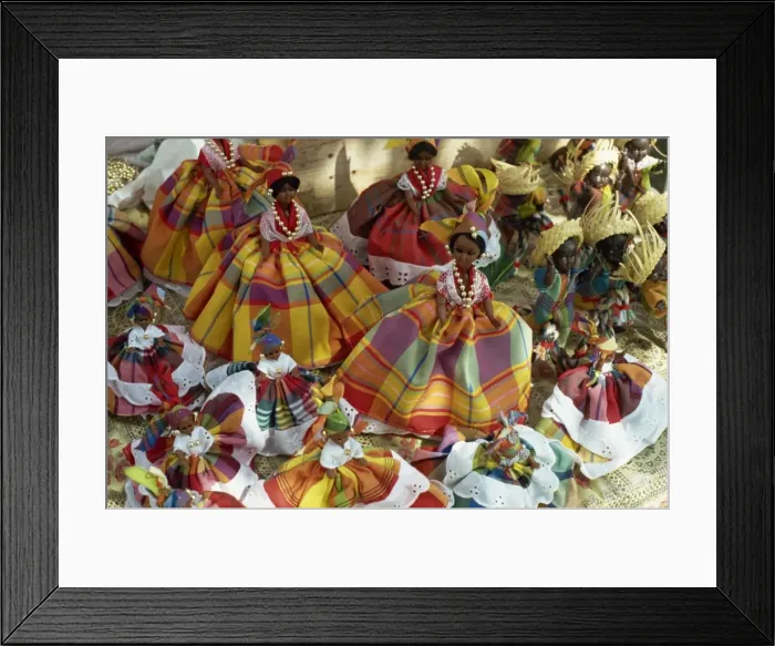 Framed Print : Dolls in Martinique dress, on display for sale, Fort de France, Martinique Framed Print : Dolls in Martinique dress, on display for sale, Fort de France, Martinique