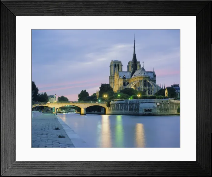 Framed Print : Notre Dame and the River Seine, Paris, France, Europe