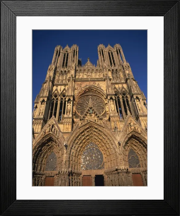 Framed Print : West front facade of Rheims Cathedral, Rheims, Champagne, France, Europe Framed Print : West front facade of Rheims Cathedral, Rheims, Champagne, France, Europe