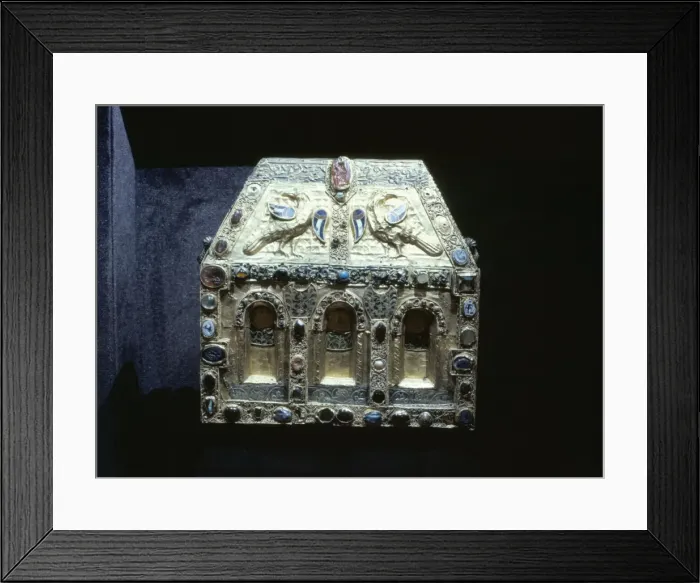 Framed Print : Reliquary de Pepin dating from 9th to 11th centuries, Treasury of Ste. Foy Framed Print : Reliquary de Pepin dating from 9th to 11th centuries, Treasury of Ste. Foy