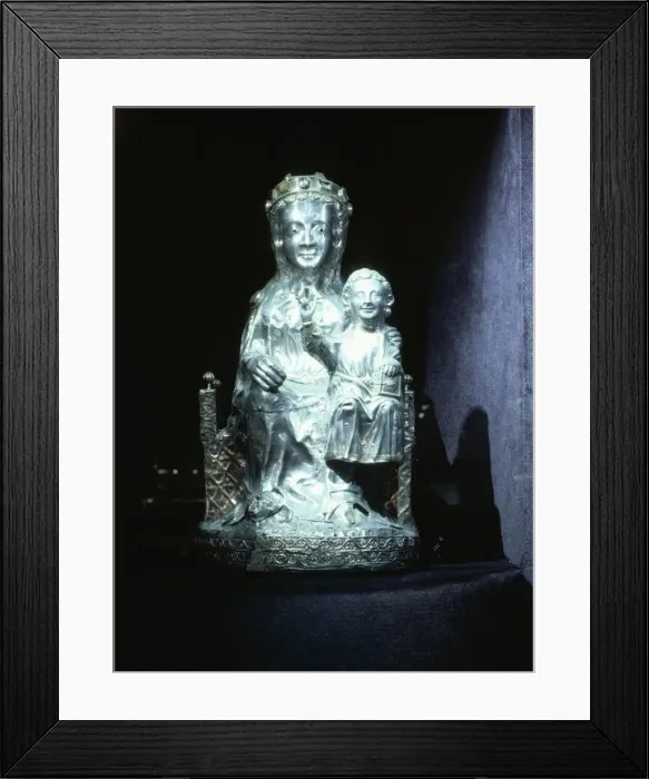 Framed Print : Silver statuette of Virgin Mary and Child, dating from end of the 13th century Framed Print : Silver statuette of Virgin Mary and Child, dating from end of the 13th century