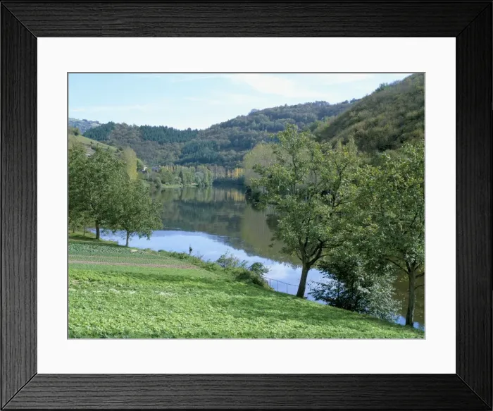 Framed Print : Lettuce cultivation in foreground, by River Lot, near Port d Acres