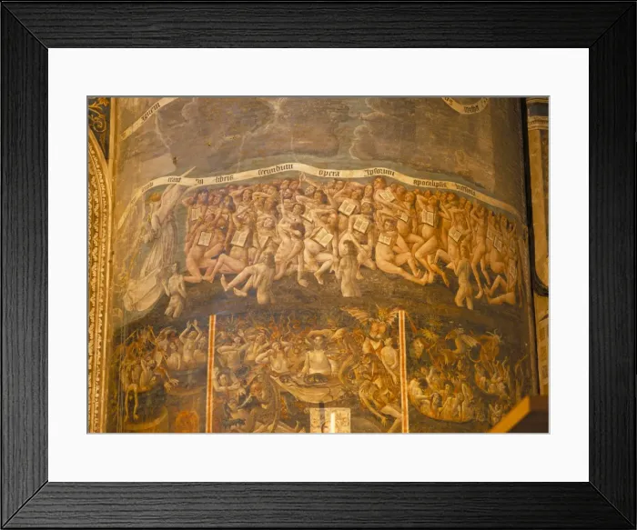 Framed Print : Part of huge mural of the Last Judgement, believed to be by Flemish artists dating from the late 15th century, in the nave of Ste. Cecile Cathedral, Albi, Midi-Pyrenees Framed Print : Part of huge mural of the Last Judgement, believed to be by Flemish artists dating from the late 15th century, in the nave of Ste. Cecile Cathedral, Albi, Midi-Pyrenees