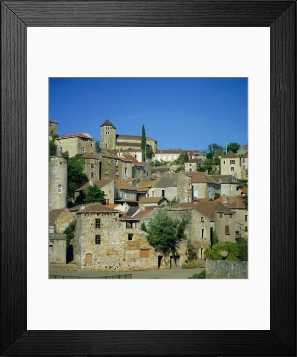 Framed Print : Puy L-Eveque on River Lot, Midi Pyrenees, France, Europe Framed Print : Puy L-Eveque on River Lot, Midi Pyrenees, France, Europe