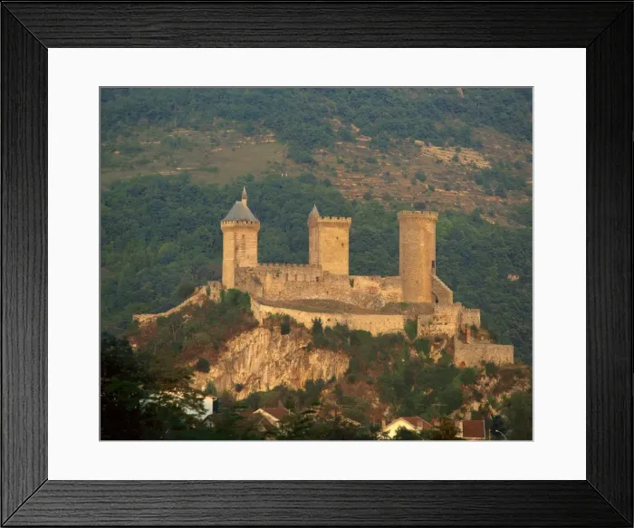 Framed Print : Towers and fortifications of the Chateau de Foix, in the Midi Pyrenees, France, Europe Framed Print : Towers and fortifications of the Chateau de Foix, in the Midi Pyrenees, France, Europe