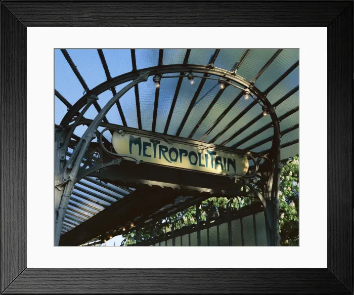 Framed Print : Close-up of Metropolitain (metro) station entrance, art nouveau style, Paris Framed Print : Close-up of Metropolitain (metro) station entrance, art nouveau style, Paris