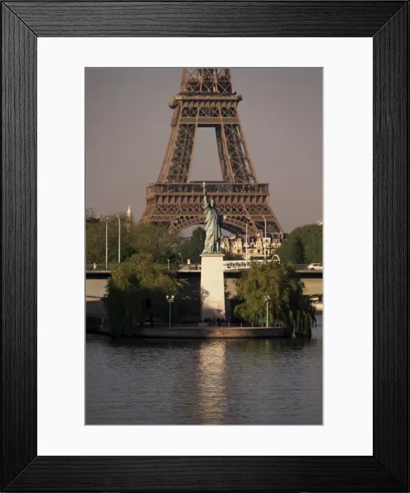 Framed Print : Statue of Liberty and the Eiffel Tower, Paris, France, Europe Framed Print : Statue of Liberty and the Eiffel Tower, Paris, France, Europe