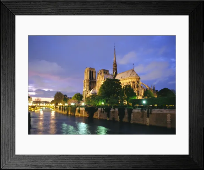 Framed Print : Notre Dame cathedral and the River Seine, Paris, France, Europe Framed Print : Notre Dame cathedral and the River Seine, Paris, France, Europe