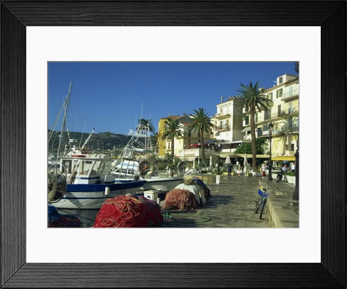 Framed Print : Fishing nets early morning, Quai Landry, Calvi, Corsica, France, Mediterranean, Europe Framed Print : Fishing nets early morning, Quai Landry, Calvi, Corsica, France, Mediterranean, Europe