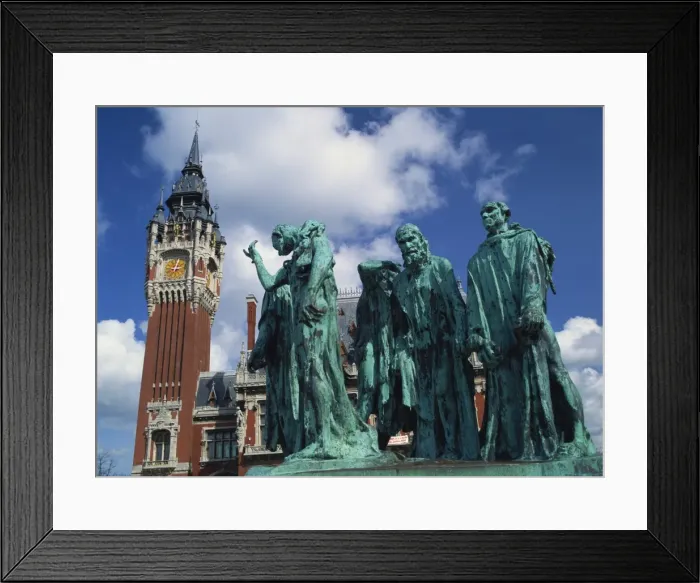 Framed Print : Monument to the Burghers of Calais by Rodin, in front of the town hall of Calais Framed Print : Monument to the Burghers of Calais by Rodin, in front of the town hall of Calais