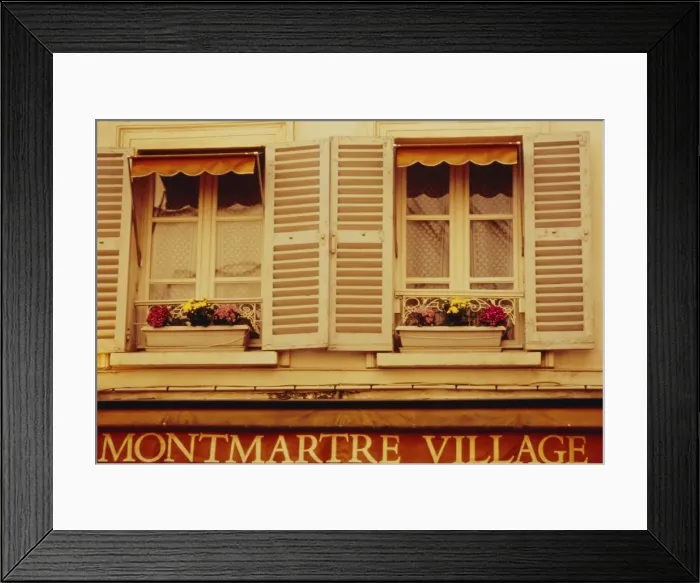 Framed Print : Window boxes and shutters, Montmartre, Paris, France, Europe Framed Print : Window boxes and shutters, Montmartre, Paris, France, Europe
