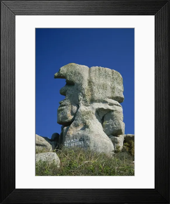 Framed Print : Faces in the rocks, Le Pere Trebeurden, at Trebeurden on the Cote de Granit Rose on the Cotes d Amor, Brittany Framed Print : Faces in the rocks, Le Pere Trebeurden, at Trebeurden on the Cote de Granit Rose on the Cotes d Amor, Brittany