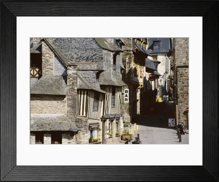 Framed Print : Street scene, Old Town, Vitre, Ille-et-Vilaine, Brittany, France, Europe Framed Print : Street scene, Old Town, Vitre, Ille-et-Vilaine, Brittany, France, Europe