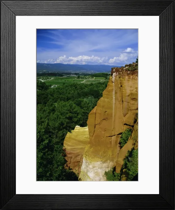 Framed Print : Ochre cliff and village, Roussillon, Luberon, Vaucluse, Provence, France, Europe Framed Print : Ochre cliff and village, Roussillon, Luberon, Vaucluse, Provence, France, Europe