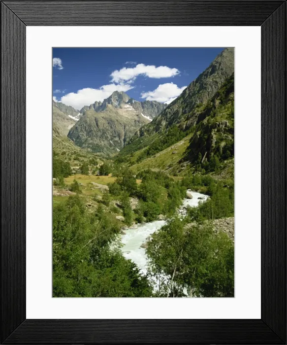Framed Print : River and mountains of the Veneon Valley in the Parc National des Ecrins Framed Print : River and mountains of the Veneon Valley in the Parc National des Ecrins
