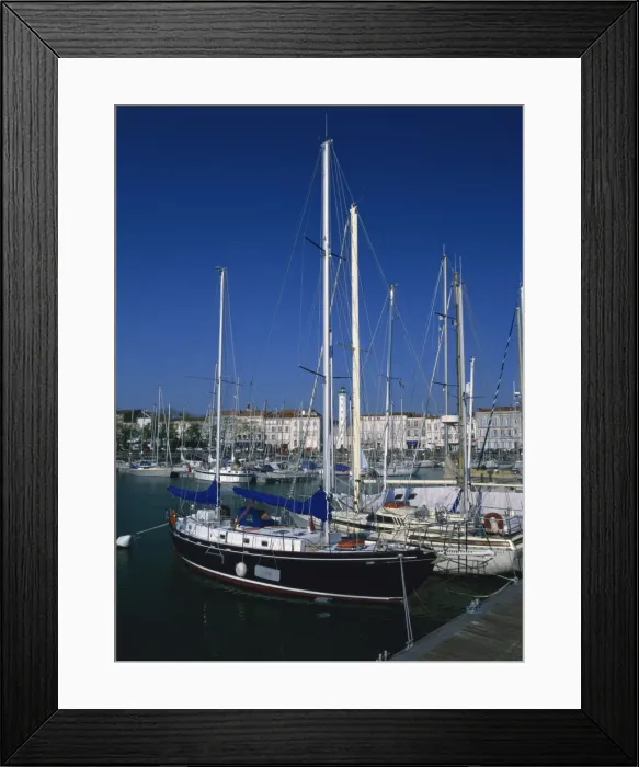 Framed Print : Boats in harbour in the Vieux Port, at La Rochelle in Charente-Maritime Framed Print : Boats in harbour in the Vieux Port, at La Rochelle in Charente-Maritime