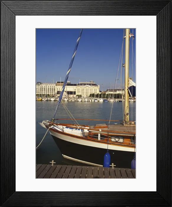 Framed Print : Yacht basin, casino, Trouville, Deauville-Trouville, Cote Fleurie, Calvados Framed Print : Yacht basin, casino, Trouville, Deauville-Trouville, Cote Fleurie, Calvados