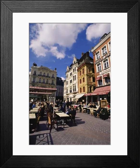 Framed Print : Flemish houses and cafes, Grand Place, Lille, Nord, France, Europe Framed Print : Flemish houses and cafes, Grand Place, Lille, Nord, France, Europe