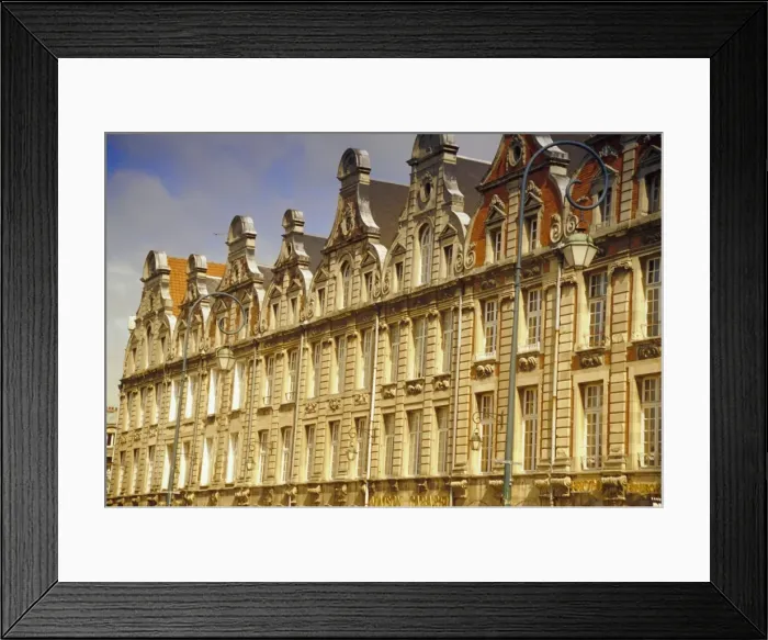 Framed Print : Flemish buildings from the 17th and 18th centuries, Places des Heros, Arras