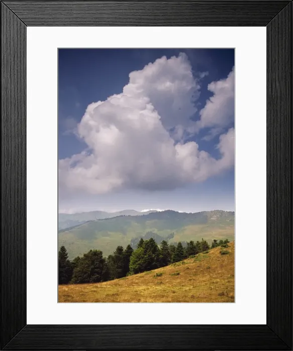 Framed Print : White clouds over mountains, view from Col d Aspin, Haute-Pyrenees Framed Print : White clouds over mountains, view from Col d Aspin, Haute-Pyrenees