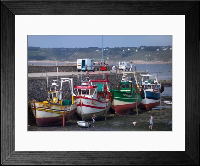 Framed Print : Fishing boats in harbour, Loquemeau, near Lannion, Cotes d Armor, Brittany Framed Print : Fishing boats in harbour, Loquemeau, near Lannion, Cotes d Armor, Brittany