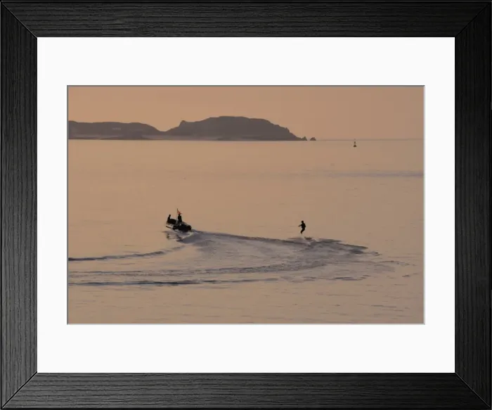 Framed Print : Water skier, Dinard Bay, Cote d Emeraude (Emerald Coast), Cotes d Armor Framed Print : Water skier, Dinard Bay, Cote d Emeraude (Emerald Coast), Cotes d Armor