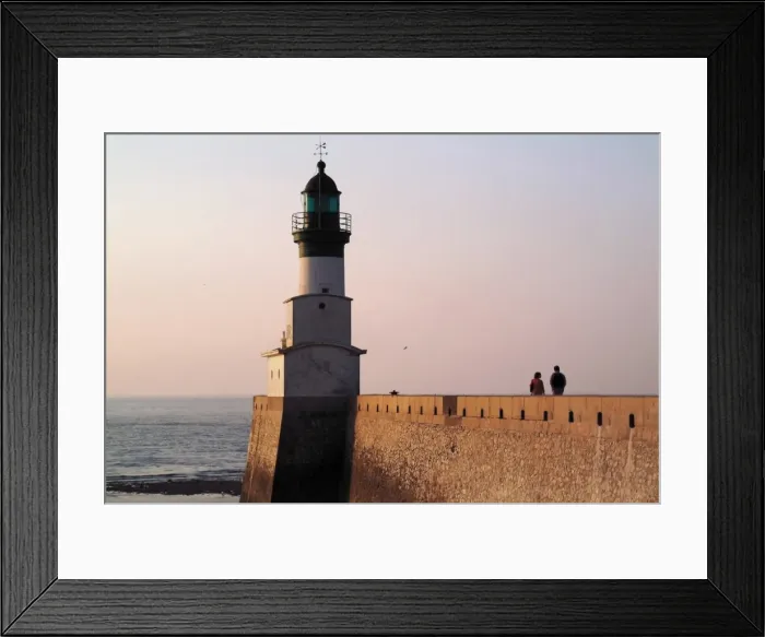 Framed Print : Lighthouse and harbour wall, Le Treport, Seine Maritime, Normandy, France, Europe Framed Print : Lighthouse and harbour wall, Le Treport, Seine Maritime, Normandy, France, Europe