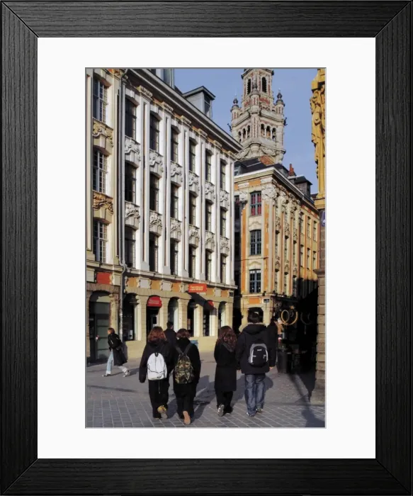 Framed Print : Tourists walking in the Grand Place (Place du General de Gaulle), Lille Framed Print : Tourists walking in the Grand Place (Place du General de Gaulle), Lille