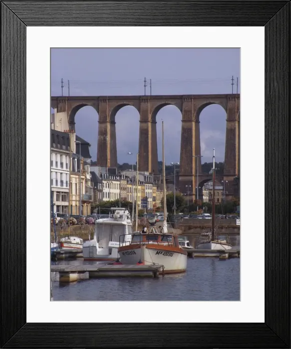 Framed Print : Railway viaduct and harbour, Morlaix, Finistere, Brittany, France, Europe Framed Print : Railway viaduct and harbour, Morlaix, Finistere, Brittany, France, Europe