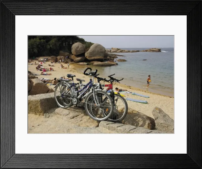 Framed Print : Bicycles, Tregastel, Cote de Granit Rose, Cotes d Armor, Brittany, France, Europe Framed Print : Bicycles, Tregastel, Cote de Granit Rose, Cotes d Armor, Brittany, France, Europe