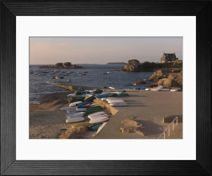 Framed Print : Boats and jetty, Tregastel, Cote de Granit Rose, Cotes d Armor, Brittany Framed Print : Boats and jetty, Tregastel, Cote de Granit Rose, Cotes d Armor, Brittany
