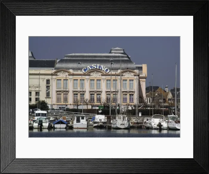 Framed Print : Harbour and marina, with casino behind, Trouville, Cote Fleurie, Calvados Framed Print : Harbour and marina, with casino behind, Trouville, Cote Fleurie, Calvados