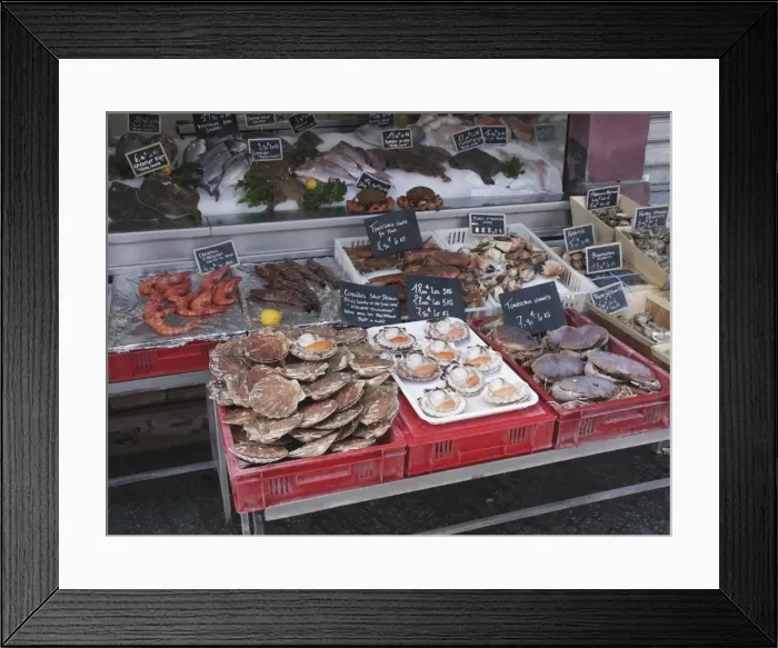 Framed Print : Fish stall, Trouville, Calvados, Normandy, France, Europe Framed Print : Fish stall, Trouville, Calvados, Normandy, France, Europe