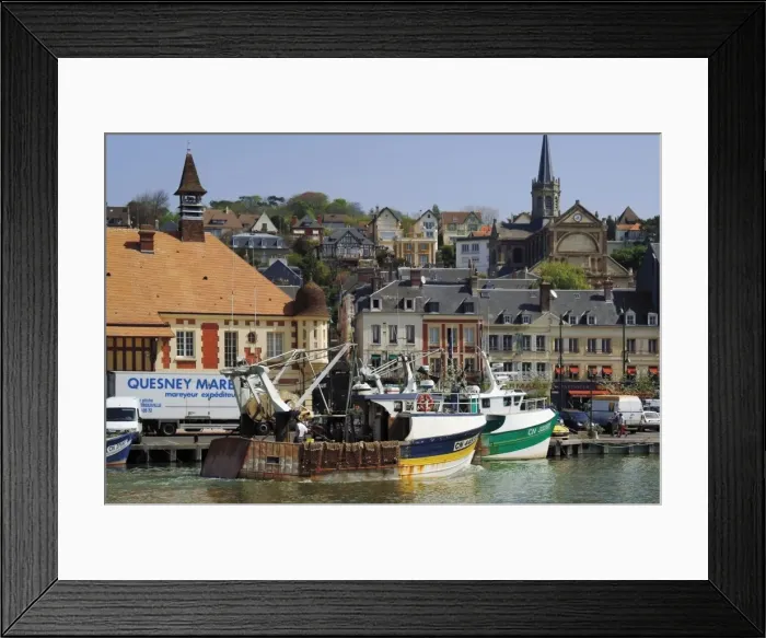 Framed Print : Fishing boats, Trouville, Calvados, Cote Fleurie, Normandy, France, Europe