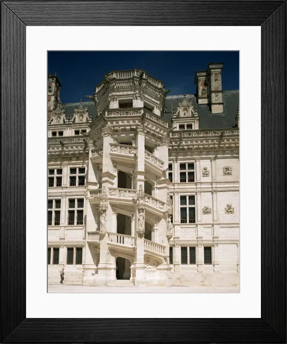 Framed Print : Staircase, Chateau of Blois, Loir-et-Cher, Centre, France, Europe Framed Print : Staircase, Chateau of Blois, Loir-et-Cher, Centre, France, Europe