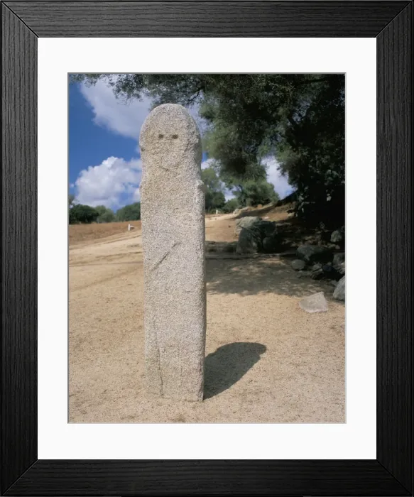 Framed Print : Neolithic statue, Filitosa, island of Corsica, France, Europe Framed Print : Neolithic statue, Filitosa, island of Corsica, France, Europe