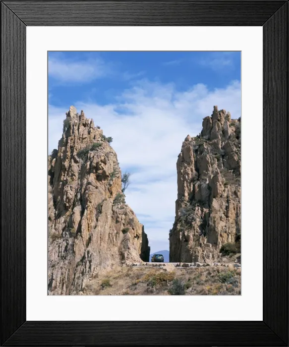 Framed Print : Road through the rocks, Piana, island of Corsica, France, Europe Framed Print : Road through the rocks, Piana, island of Corsica, France, Europe